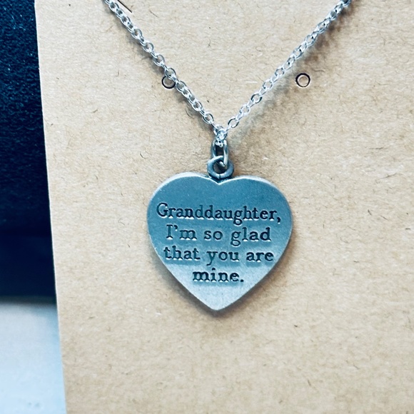 Silver Tone Heart Pendant “Granddaughter I’m so glad that you are mine“ - Picture 2 of 10